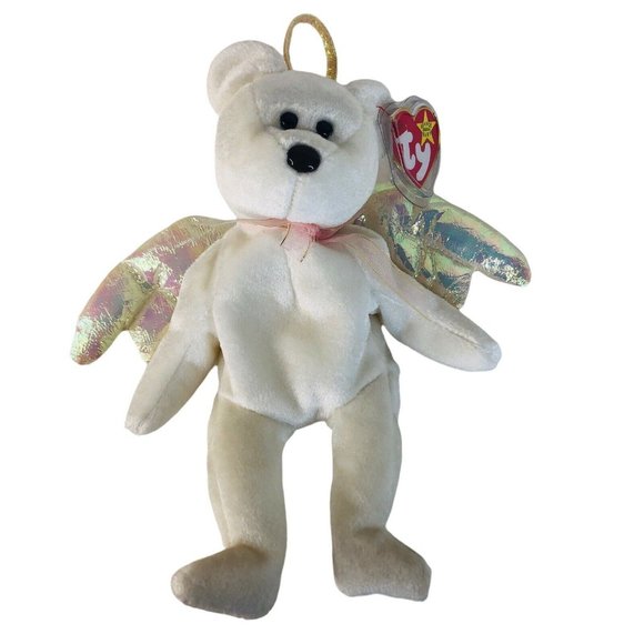2 TY Beanie Babies Halo and Halo II Bear Angels Plush Bean Bag Stuffed Animal - Picture 2 of 7